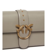 PINKO LOVE ONE CLASSIC SLOUCHY Bolso de hombro de piel nogal-oro antiguo - Bolsos Mujer - 3