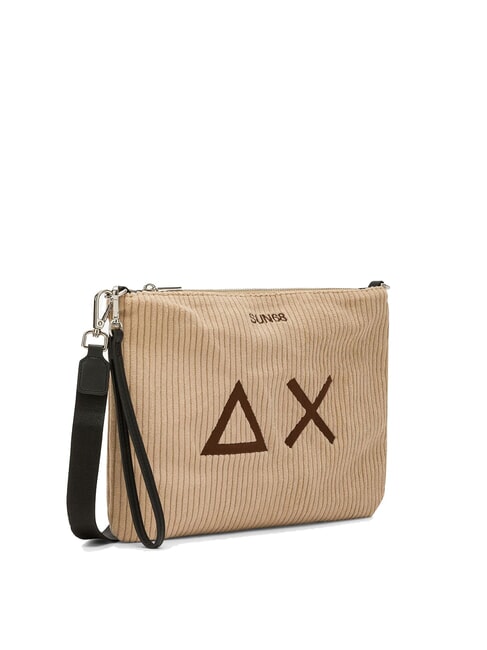 CORDUROY Bolso de mano con correa de muñeca y bandolera beige - Bolsos Mujer