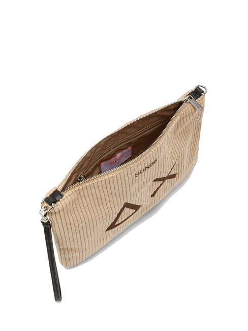 CORDUROY Bolso de mano con correa de muñeca y bandolera beige - Bolsos Mujer