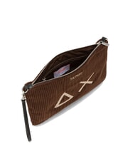 SUN68 CORDUROY Bolso de mano con correa de muñeca y bandolera Marrón - Bolsos Mujer - 3