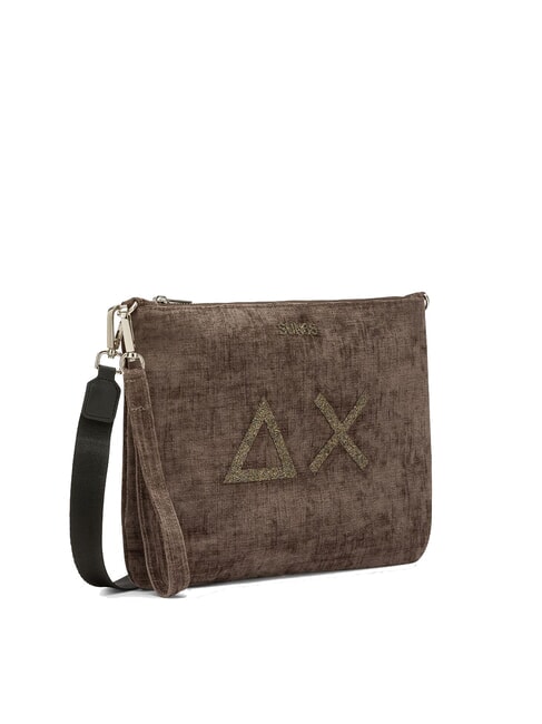 VELVET Bolso de mano con poliserina y bandolera lodo - Bolsos Mujer