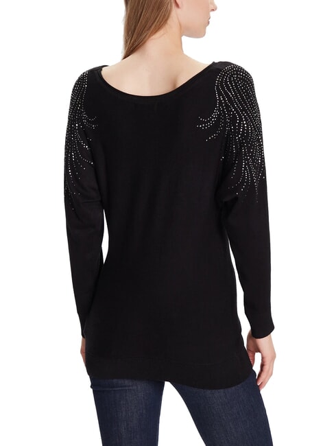 BAT SLEEVE LORETTA Suéter de cuello barco de corte relajado jetbla - Suéteres de mujer