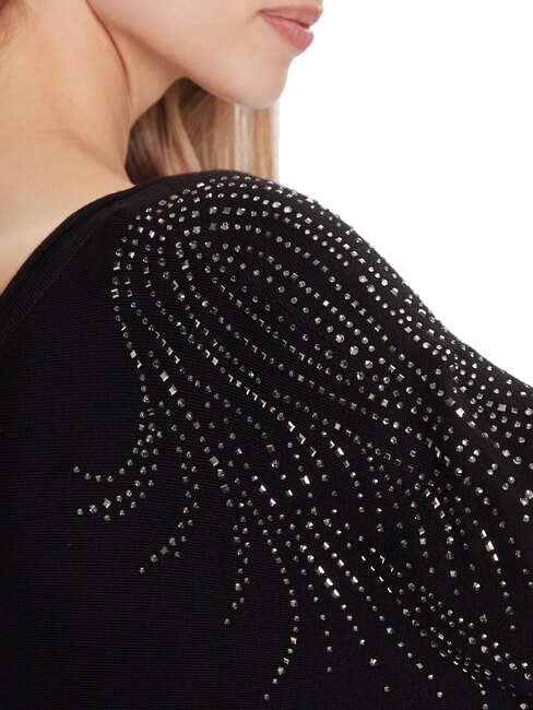 BAT SLEEVE LORETTA Suéter de cuello barco de corte relajado jetbla - Suéteres de mujer