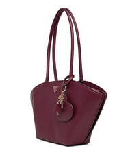 GUESS BOLENA Bolso de hombro con charm de coraz&oacute;n vino - Bolsos Mujer - 2
