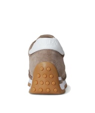 RALPH LAUREN DANI Zapatillas microperforadas en piel serraje marrón topo/marrón topo/blanco - Zapatos Mujer - 5