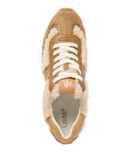 RALPH LAUREN DANI Zapatillas de piel con inserciones de piel de oveja natural/camel/beige - Zapatos Mujer - 3