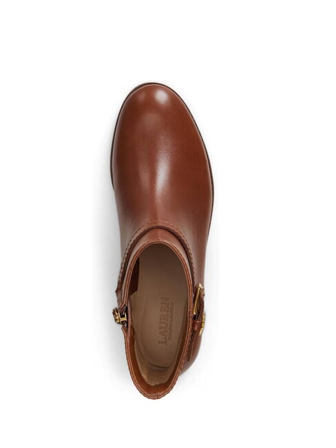 BROOKE 2 Botines bajos de piel con hebilla lauren tan1 - Zapatos Mujer