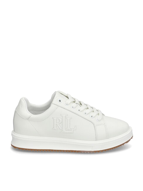 AINSLEY Zapatillas de piel con logo cosido blanco suave - Zapatos Mujer