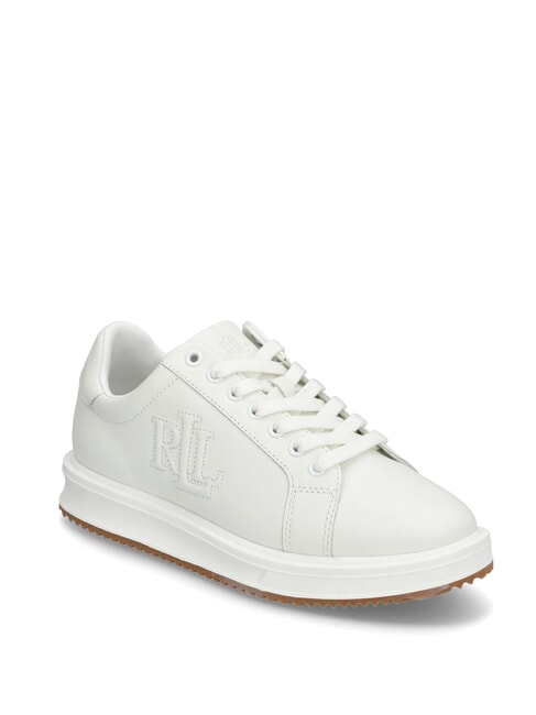 AINSLEY Zapatillas de piel con logo cosido blanco suave - Zapatos Mujer