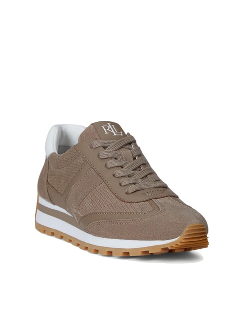 DANI Zapatillas microperforadas en piel serraje marrón topo/marrón topo/blanco - Zapatos Mujer