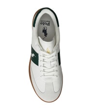 RALPH LAUREN HERITAGE AERA Zapatillas de cuero blanco roto/bosque - Zapatos Hombre - 4