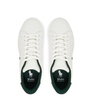RALPH LAUREN HERITAGE COURT 2 Zapatillas de cuero blanco lavado de cubierta/bosque - Zapatos Hombre - 3