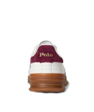 RALPH LAUREN HERITAGE AERA Zapatillas de cuero blanco roto/vino - Zapatos Hombre - 5