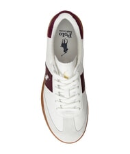 RALPH LAUREN HERITAGE AERA Zapatillas de cuero blanco roto/vino - Zapatos Hombre - 4