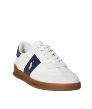 RALPH LAUREN HERITAGE AERA Zapatillas de cuero blanco roto/azul marino - Zapatos Hombre - 3