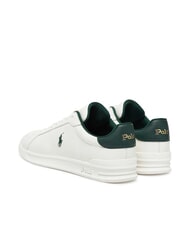 RALPH LAUREN HERITAGE COURT 2 Zapatillas de cuero blanco lavado de cubierta/bosque - Zapatos Hombre - 4
