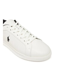 RALPH LAUREN HERITAGE COURT 2 Zapatillas de cuero lavado de cubierta blanco/negro - Zapatos Hombre - 5