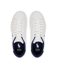 RALPH LAUREN HERITAGE COURT 2 Zapatillas de cuero lavado de cubierta blanco/azul marino - Zapatos Hombre - 4