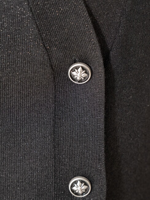 PEACEFUL Cárdigan de lúrex con botones negro - Suéteres de mujer