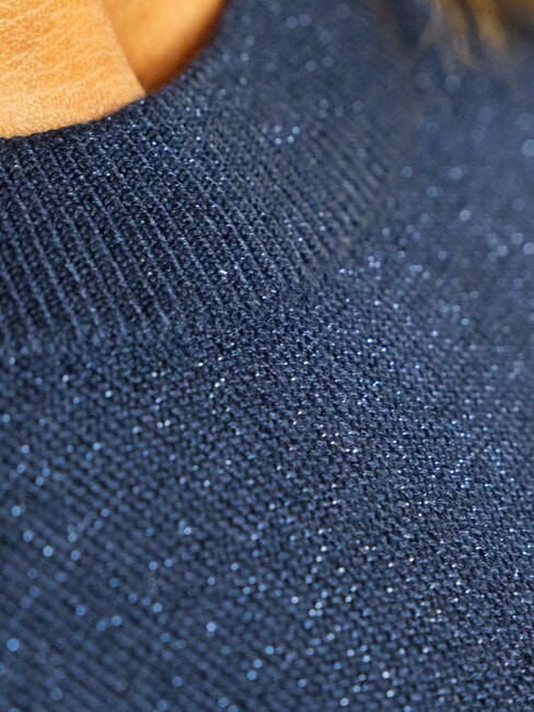 PARANA Cárdigan de cuello redondo de lúrex azul - Suéteres de mujer