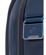 PIQUADRO BLUE SQUARE Mochila de cuero Fast-Check para portátil de 15,6" azul - Mochilas para portátil - 4