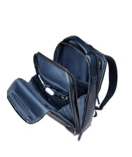 PIQUADRO BLUE SQUARE Mochila de cuero Fast-Check para portátil de 15,6" azul - Mochilas para portátil - 5