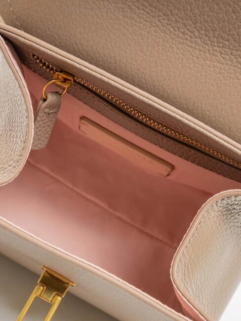 MARVIN Mini bolso de piel con bandolera topo cálido - Bolsos Mujer