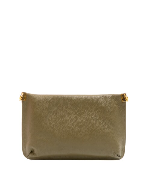 HYLE Bolso bandolera pequeño de piel plano verde laurel - Bolsos Mujer