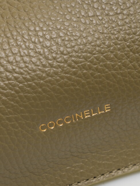 HYLE Bolso bandolera pequeño de piel plano verde laurel - Bolsos Mujer