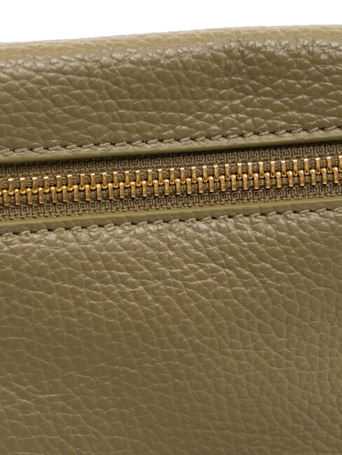 HYLE Bolso bandolera pequeño de piel plano verde laurel - Bolsos Mujer