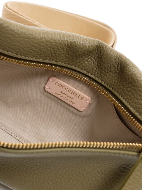 HYLE Bolso bandolera pequeño de piel plano verde laurel - Bolsos Mujer