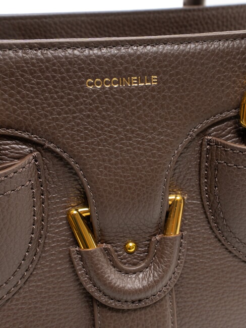 YORK Bolso de piel con hebilla fondant marrón - Bolsos Mujer