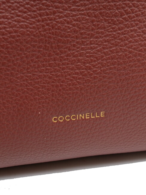 RHEA Bolso bandolera de piel con bandolera brandy - Bolsos Mujer