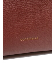 COCCINELLE RHEA Bolso bandolera de piel con bandolera brandy - Bolsos Mujer - 5