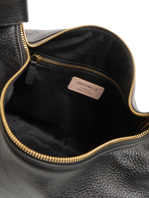 RHEA Bolso bandolera de piel con bandolera negro - Bolsos Mujer