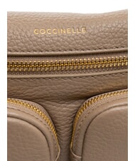 COCCINELLE HYLE Bolso pequeño de piel de doble uso topo cálido - Bolsos Mujer - 5
