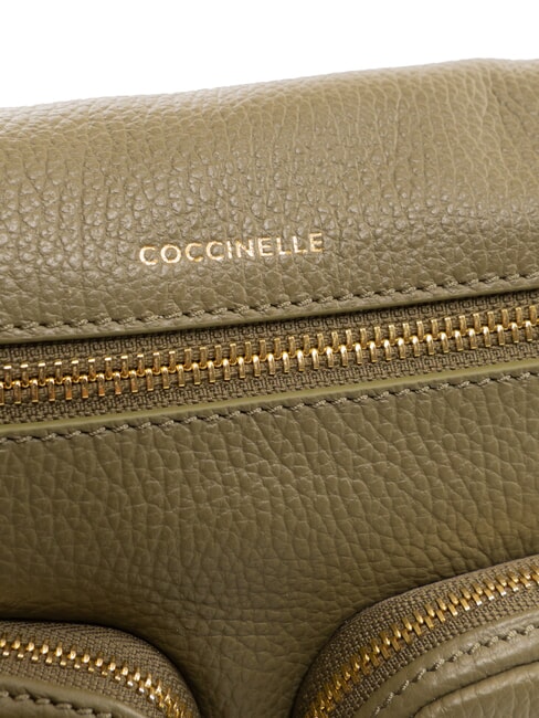 HYLE Bolso mediano de piel de doble función verde laurel - Bolsos Mujer