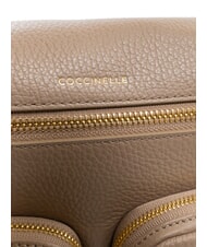 COCCINELLE HYLE Bolso mediano de piel de doble función topo cálido - Bolsos Mujer - 5