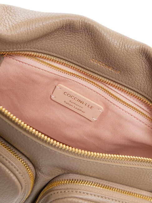 HYLE Bolso mediano de piel de doble función topo cálido - Bolsos Mujer