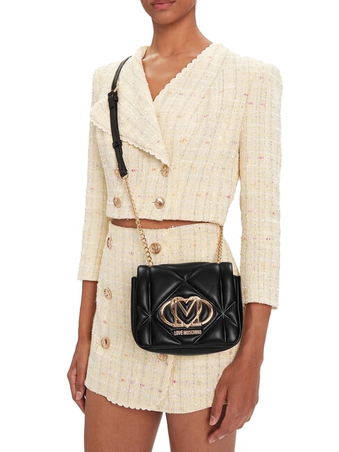 EMBOSSED Mini bolso de hombro negro - Bolsos Mujer