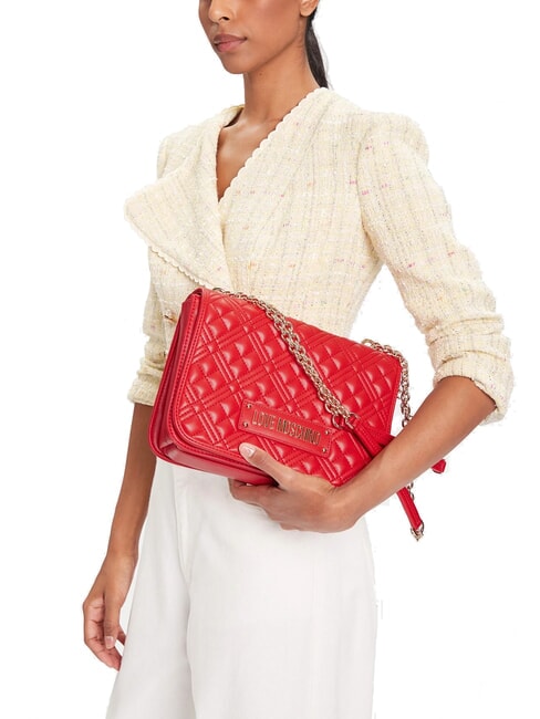 QUILTED Bolso de hombro de doble función ROJO - Bolsos Mujer