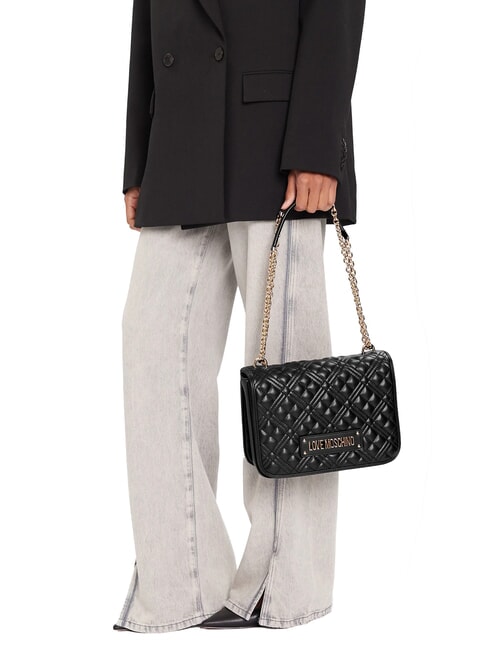 QUILTED Bolso de hombro de doble función negro - Bolsos Mujer