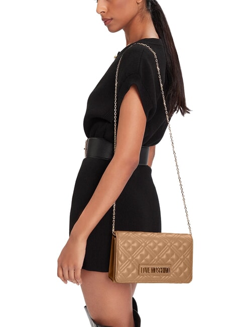 SMART DAILY Bolso de mano con bandolera metálica beige - Bolsos Mujer