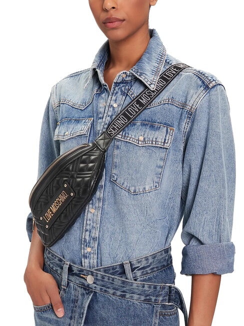 QUILTED Bolso de hombro negro - Bolsos Mujer