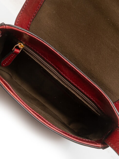 BENEDETTA  Mini bolso de hombro, en piel Chianti / Burdeos / Dorado - Bolsos Mujer