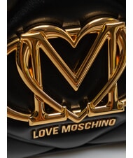LOVE MOSCHINO EMBOSSED Bolso de hombro, con correa para el hombro negro - Bolsos Mujer - 4