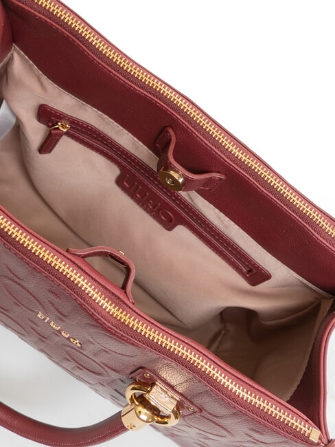 MANHATTAN Bolso mediano tipo cartera con logotipo vino tinto - Bolsos Mujer