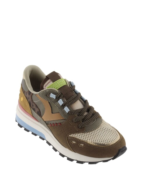 LUNA Zapatillas de patchwork con suela dentada chocolate - Zapatos Mujer