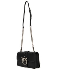PINKO LOVE ONE CLASSIC Mini bolso de hombro de piel negro-plata vieja - Bolsos Mujer - 3