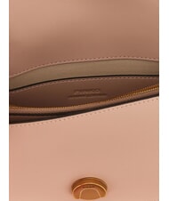 PINKO LOVE ONE CLASSIC Mini bolso de hombro de piel oro antiguo en polvo - Bolsos Mujer - 3